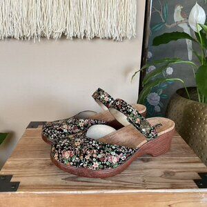 Alegria Sydni Leather Earthy Bloom Adjustable Strap Lightweight Clog Size 41
